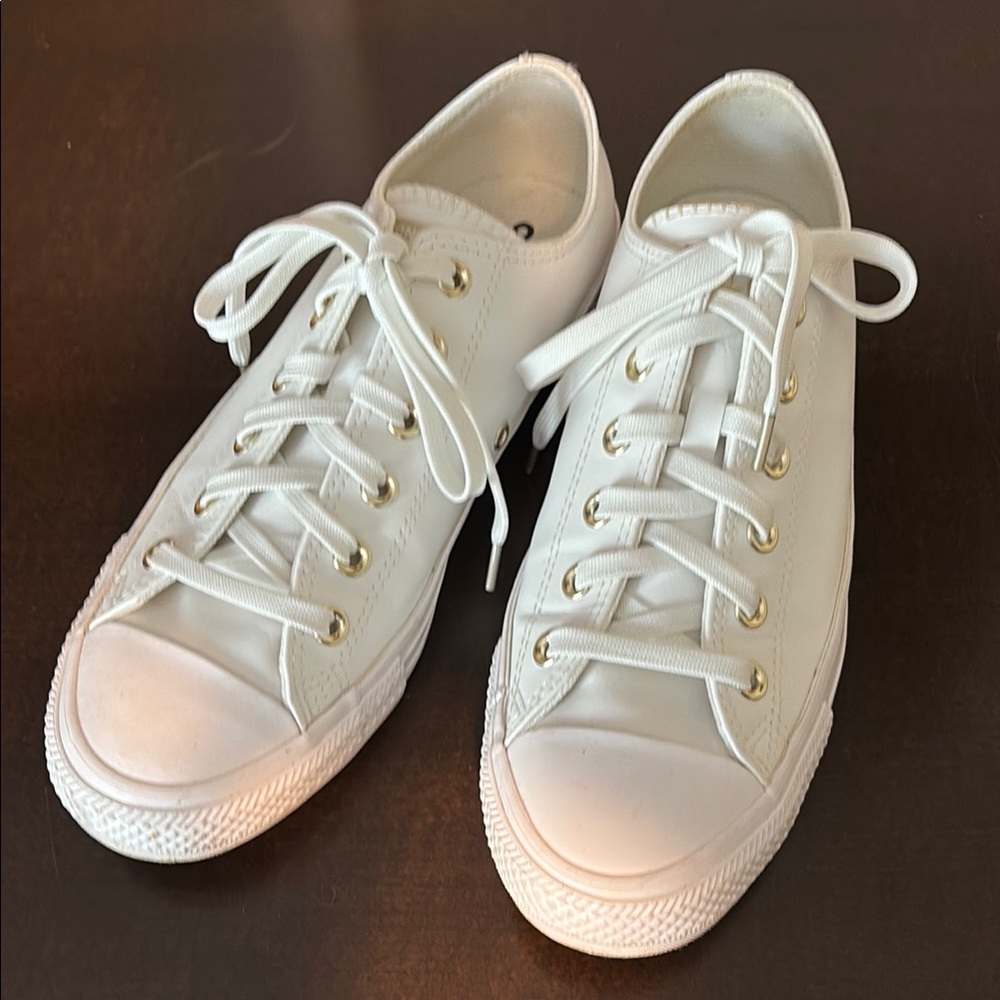 Converse White Classic Leather Low-Top Sneakers